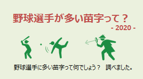 野球選手に多い苗字って？